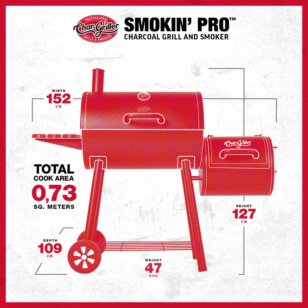 Char-Griller Smokin' Pro™ Barrel Grill and Offset Smoker